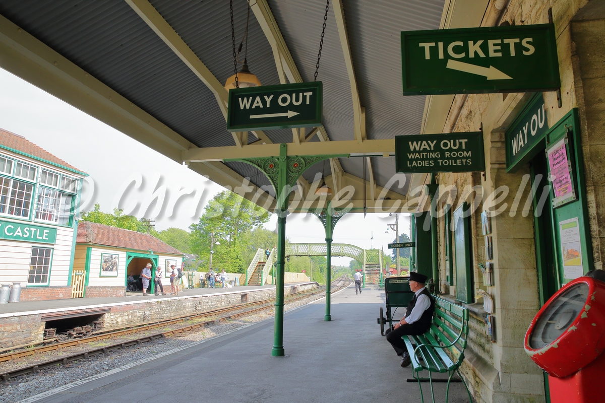 The Platforms At Corfe Castle Railway Station With The