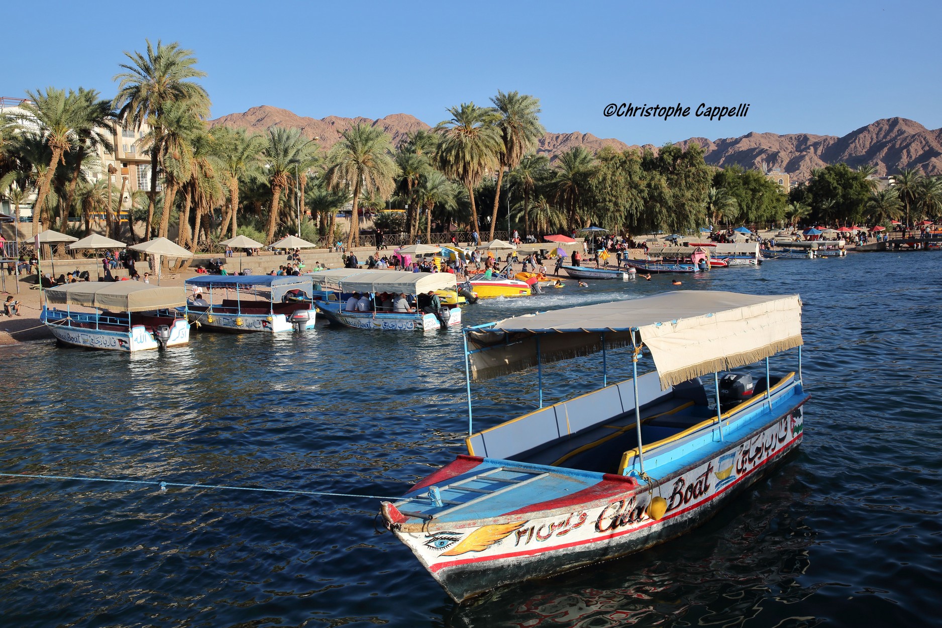 Aqaba glass boats on the public beach